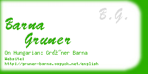 barna gruner business card